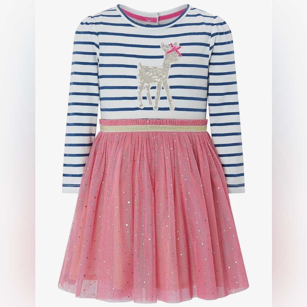 Boutique Striped Deer Tutu Dress size 140 9-10